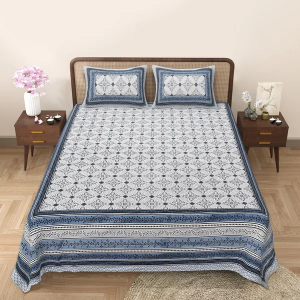 Blue_Sapphire_Cotton_Sapphire_Elegance_Double_Bedsheet_With_Pillow_Cover_90_X_108_Cm